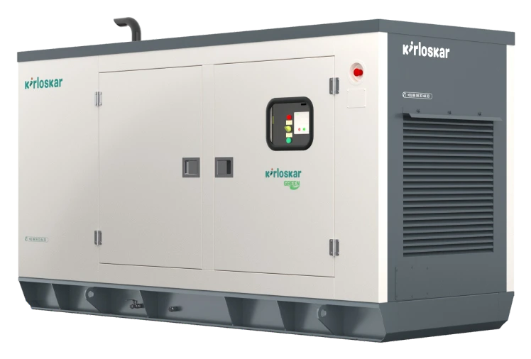 Kirloskar enclosed diesel genset shown in the supplied 25–58.5 kVA brochure